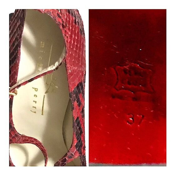 Never Worn Vintage Michel Perry snake skin platform‎ heel, Red, Size 37EU - Picture 6 of 10